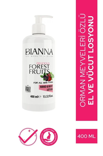 Bianna Paraben İçermeyen El ve Vücut Losyonu 400 Ml Orman Meyveleri Özü ürün görseli 1