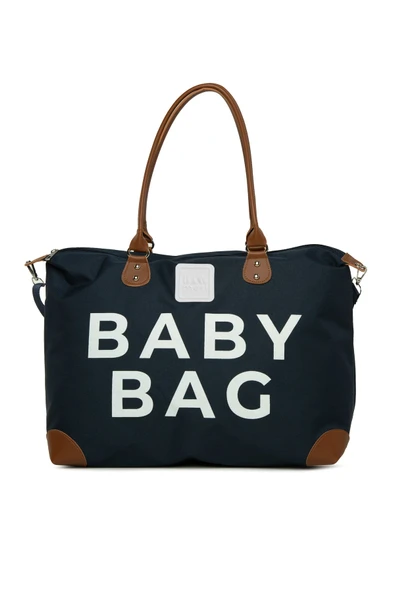 Bagmori Lacivert Baby Bag Baskılı Garnili Anne Bebek Çantası ürün görseli 1