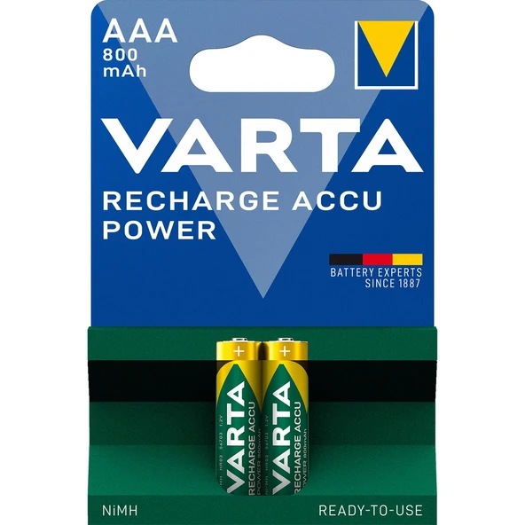 Varta 800 mAh AAA Şarj Edilebilir İnce Kalem Pil Adet ürün görseli 1