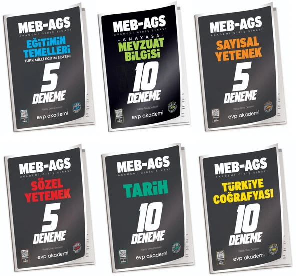 EVP Akademi 2025 MEB-AGS Tüm Dersler 45 Deneme 6 lı Set EVP Akademi ürün görseli 1
