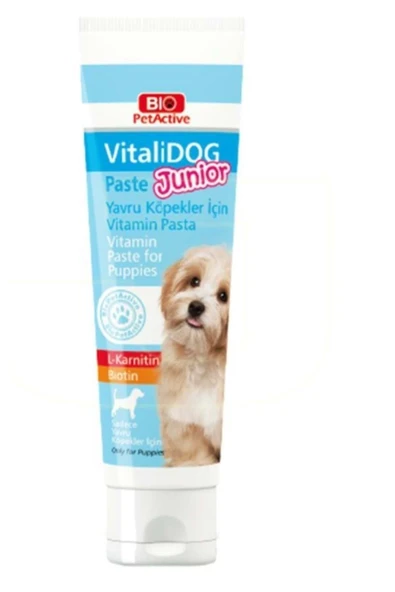 BİO PET ACTİVE VİTALİDOG JUNİOR L-KARNİTİN VE BİOTİN YAVRU KÖPEK MACUNU 100ML ürün görseli 1
