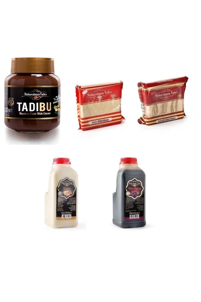 Abdurrahman Tatlıcı Keyifli Kahvaltı Seti Tadıbu Helva Sade Ve Kakaolu Helva Tahin Pekmez ürün görseli 1