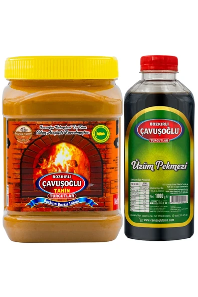 Bozkırlı Çavuşoğlu Çifte Kavrulmuş Kepekli Bozkır Tahini 930 gr Çavuşoğlu Üzüm Pekmezi 1000 gr ürün görseli 1