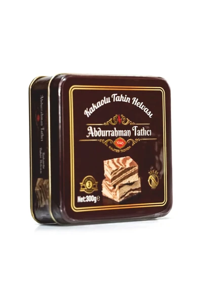 Abdurrahman Tatlıcı Kakaolu Tahin Helvası Teneke Kutu (300 Gr) ürün görseli 1