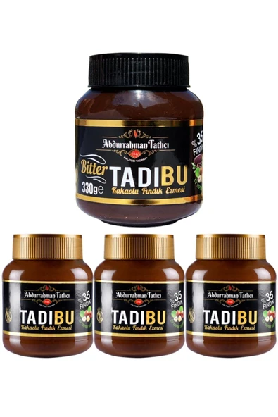 Abdurrahman Tatlıcı Tadıbu Bitter Kakaolu Fındık Ezmesi 330 Gr + Tadıbu Kakaolu Fındık Ezmesi 330 Gr X 3 Adet ürün görseli 1