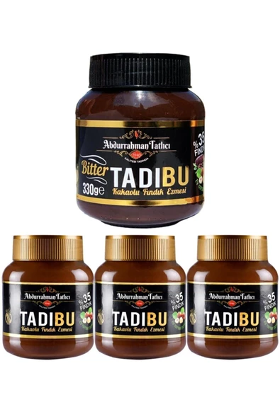 Abdurrahman Tatlıcı Tadıbu 330 Gr 1 Bitter + 3 Kakaolu Fındık Ezmesi ürün görseli 1