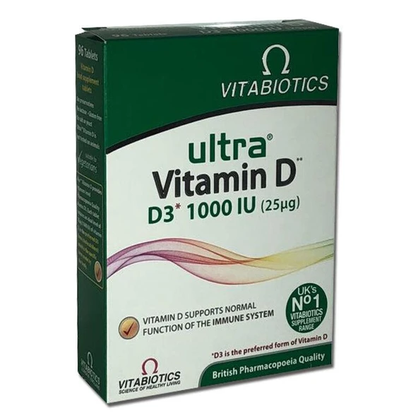 Vitabiotics Ultra Vitamin D3 1000 IU 96 Tablet ürün görseli 1