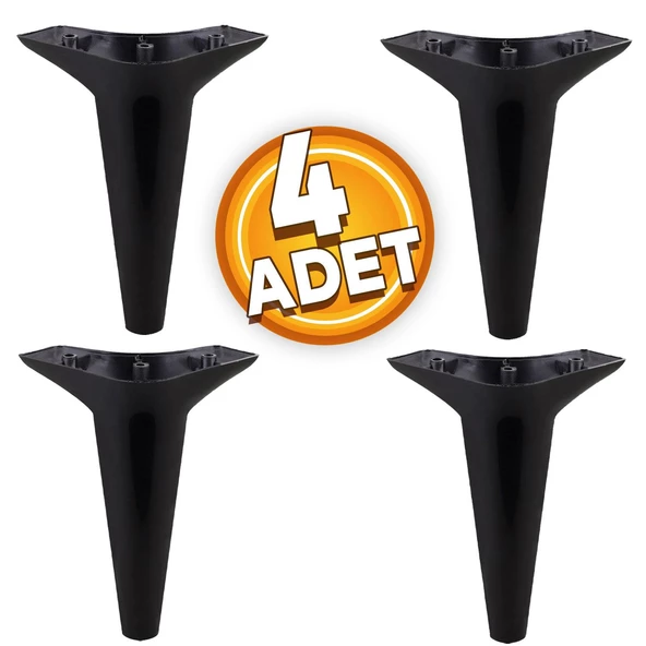 Aspen Lüks Mobilya Kanepe Koltuk Tv Ünitesi Konsol Ayağı Ayakları 20 Cm Siyah Ayak 4 Adet ürün görseli 1
