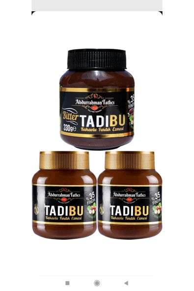 tadıbu 2 Adet 330gr Kakaolu Fındık Ezmesi + 1 Adet 330gr Bitter Kakaolu Fındık Ezmesi ürün görseli 1