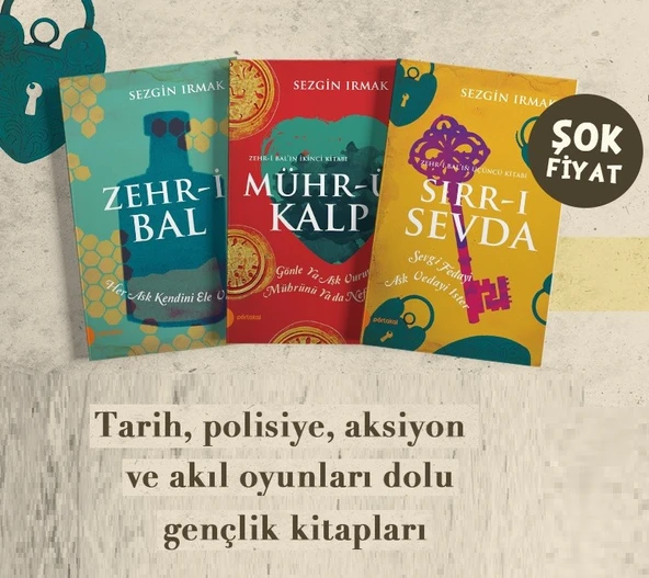 Sezgin Irmak Seti 3 Kitap (Sırrı Sevda + Mührü Kalp + Zehri Bal) ürün görseli 1