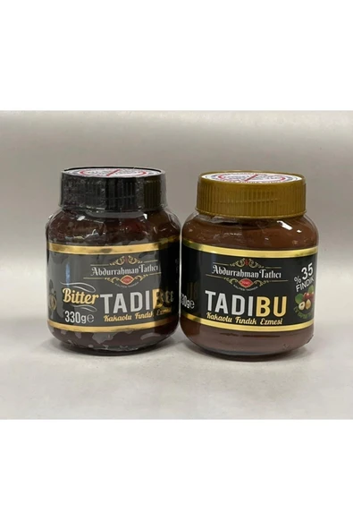 Abdurrahman Tatlıcı Tadıbu Kakaolu Fındık Ezmesi 330gr Ve Bitter Fındık Ezmesi 330 Gr 2li ürün görseli 1