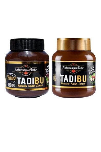 Abdurrahman Tatlıcı Tadıbu Bitter Kakaolu Fındık Ezmesi 330 Gr + Tadıbu Kakaolu Fındık Ezmesi 330 Gr ürün görseli 1