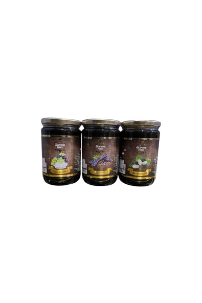 TATLICILAR GIDA GURMEHAN 800 GR. ÜZÜM - DUT - KEÇİBOYNUZU ( HARNUP ) PEKMEZİ CAM KAVANOZ 3 LÜ SET ürün görseli 1
