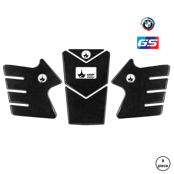 Grippatch BMW GS R1250 ile Uyumlu Kaydırmaz 6D Karbon 9 Parça Tank Pad Seti GC32 ürün görseli 1