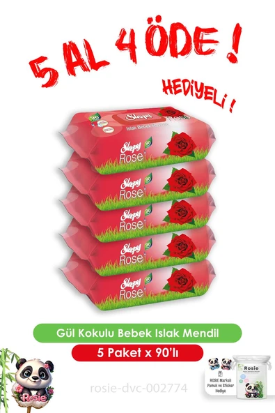 5 Al 4 Öde Gül Kokulu Bebek Islak Havlusu 90'lı ve Rosie ürün görseli 1