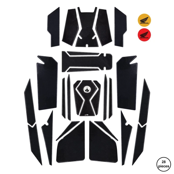 Grippatch Honda ADV350 2024 ile Uyumlu Kaydırmaz 6D Karbon 28 Parça Tank Pad Seti GC29 ürün görseli 1