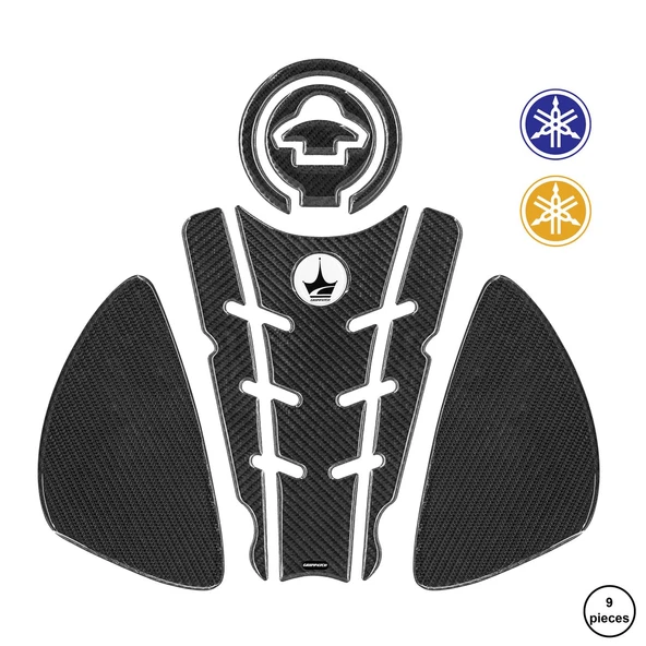 Grippatch Yamaha R25 2014-2018 ile Uyumlu Kaydırmaz 6D Karbon 9 Parça Tank Pad Seti GC33 ürün görseli 1