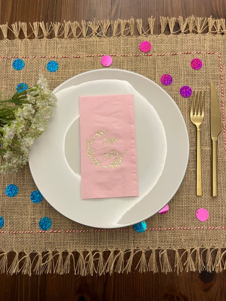 Gold Yaldızlı Pembe Better Together Peçete 16 Adet ürün görseli 1