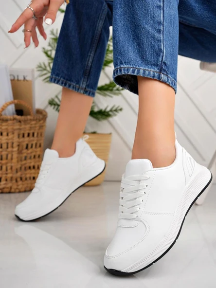 Albishoes Unisex Kışlık Mevsimlik Sneaker Rahat Taban Günlük Kadın Erkek Cilt Sneaker Spor Ayakkabı ürün görseli 1