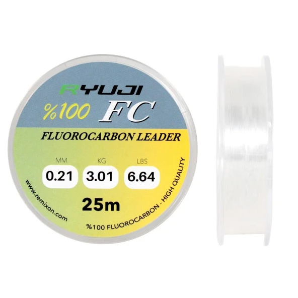 Ryuji Fluoro Carbon 25 M Shock Leader Misina - Resim 2