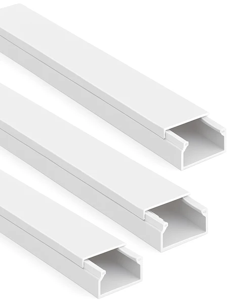 3'lü 1 Metre Kablo Kanalı Seti 25x16mm PVC Yapışkanlı Kolay Montajlı Kablo Düzenleyici ürün görseli 1