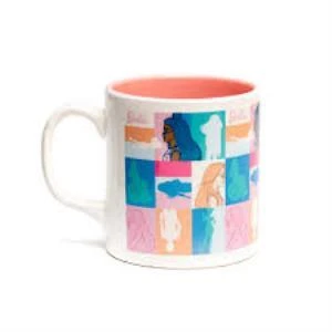 BARBIE MUG BARBIE KARE RESIMLI PEMBE/BEYAZ KUPA ürün görseli 1