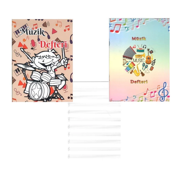 Müzik Defteri Büyük Boy A4 40 Yaprak Karton Kapak Sol Anahtarlı Kareli Müzik Defteri 1 Adet ürün görseli 1