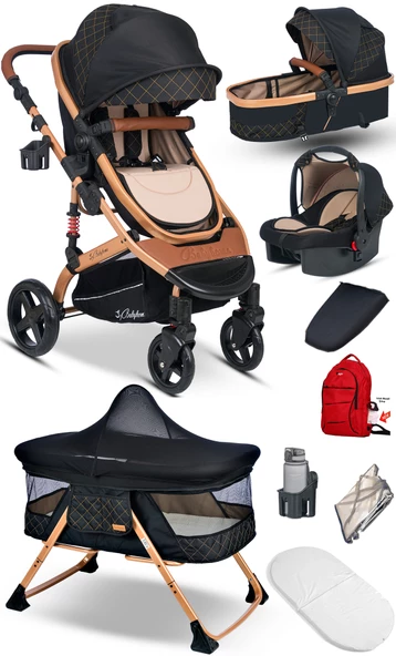 9 İn 1 Set Baby Home 946 Single-to Travel Sistem Bebek Arabası Ve 510 Lulla-go Anne Yanı Bebek Sepeti Beşik ürün görseli 1