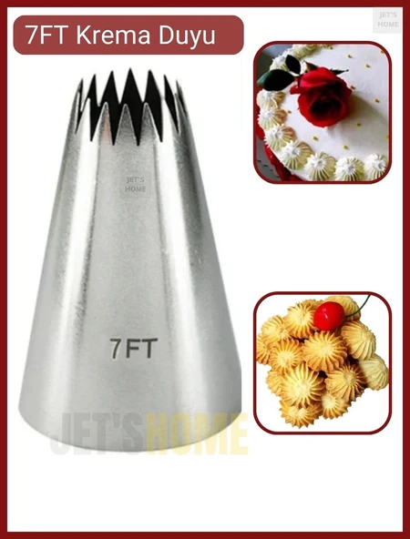 7FT Krema Duyu Büyük Boy Pasta Duyu Paslanmaz Çelik 35X18X50 mm ürün görseli 1