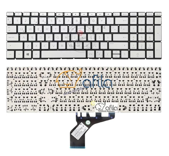 HP 255 G9 (6Q8N2ESWP09) uyumlu Notebook Klavyesi, Laptop Tuş Takımı (Silver, Gri TR) ürün görseli 1