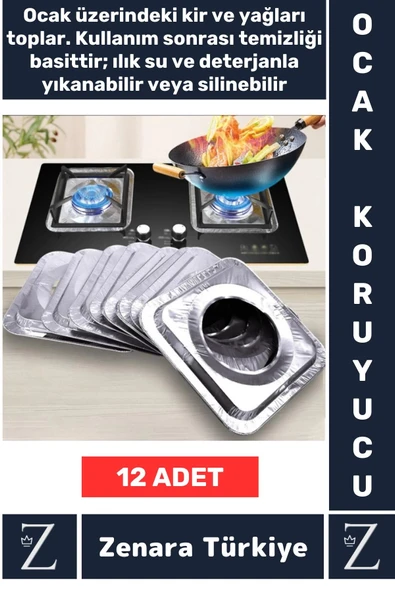 Premium Uzun Ömürlü Dayanıklı Kolay Temizlenir Ocak Kir Yağ Önleyici Alüminyum Koruyucu Folyo 12 Adt ürün görseli 1