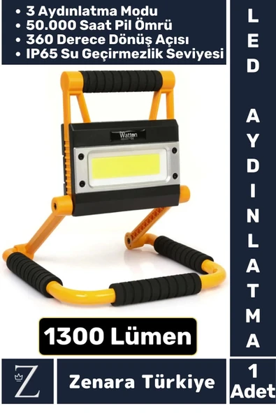 Premium Uzun Ömürlü Kamp Avcı Deprem 3 Modlu 360 Derece Döner Şarjlı 1300 Lümen LED AYDINLATMA ürün görseli 1