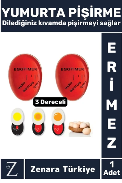 Premium Yanmaz Erimez 3 Farklı Zamanlayıcılı Haşlama Yumurta Pişirme Derecesi Egg Timer ürün görseli 1