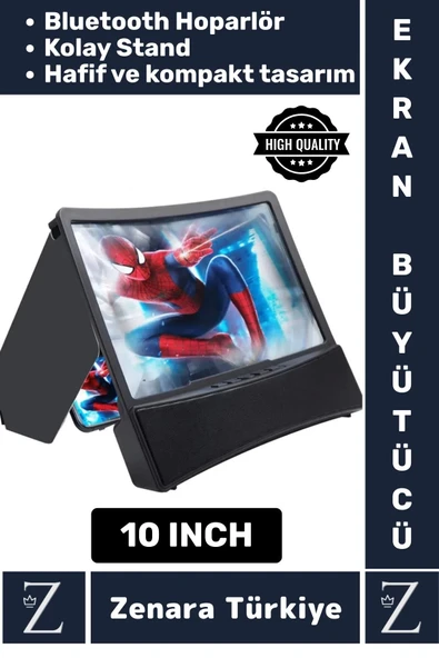 Premium Bluetoothlu Hoparlörlü Telefon Tablet Ekran Büyütücü Cep Telefonu Sabitleme Standı 10 Inch ürün görseli 1