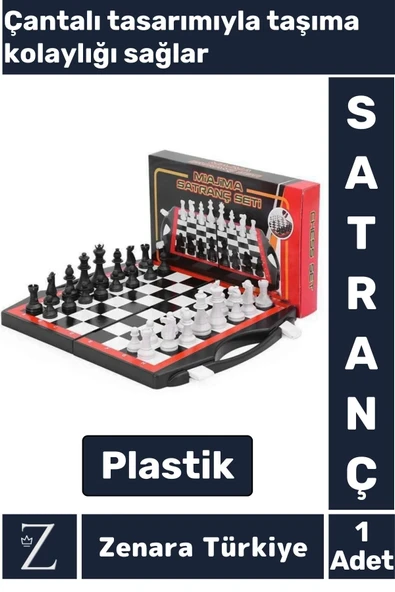 Premium Stratejik Düşünme Odaklanma Hafıza Sosyal Gelişim Çantalı Tasarım Plastik SATRANÇ ürün görseli 1