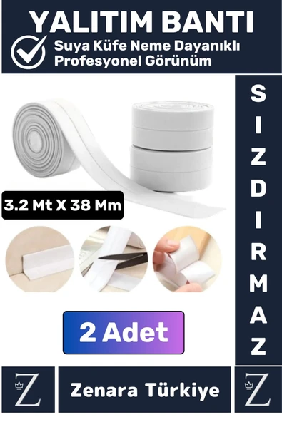 Premium Uzun Ömürlü Suya Neme Küfe Dayanıklı Mutfak Lavabo Pencere Kenar Yalıtım Bandı 3.2 Mt X 2 Ad ürün görseli 1