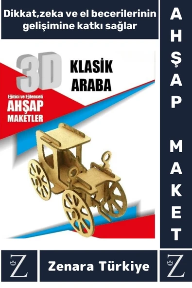 Premium Görsel Zeka El Becerisi Geliştirici Boyanabilir Puzzle Oyun Dekoratif Demonte Ahşap 3D Maket ürün görseli 1