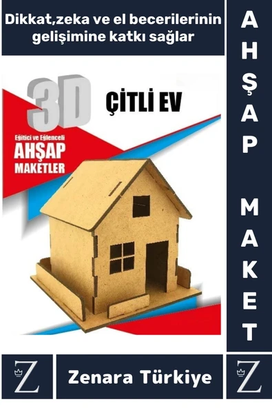 Premium Görsel Zeka El Becerisi Geliştirici Boyanabilir Puzzle Oyun Dekoratif Demonte Ahşap 3D Maket ürün görseli 1