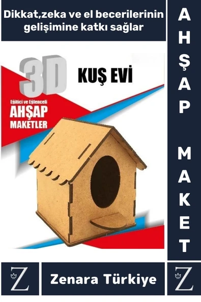 Premium Görsel Zeka El Becerisi Geliştirici Boyanabilir Puzzle Oyun Dekoratif Demonte Ahşap 3D Maket ürün görseli 1