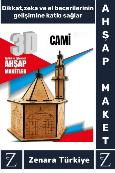 Premium Görsel Zeka El Becerisi Geliştirici Boyanabilir Puzzle Oyun Dekoratif Demonte Ahşap 3D Maket ürün görseli 1