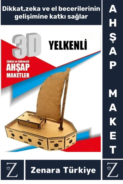 Premium Görsel Zeka El Becerisi Geliştirici Boyanabilir Puzzle Oyun Dekoratif Demonte Ahşap 3D Maket ürün görseli 1