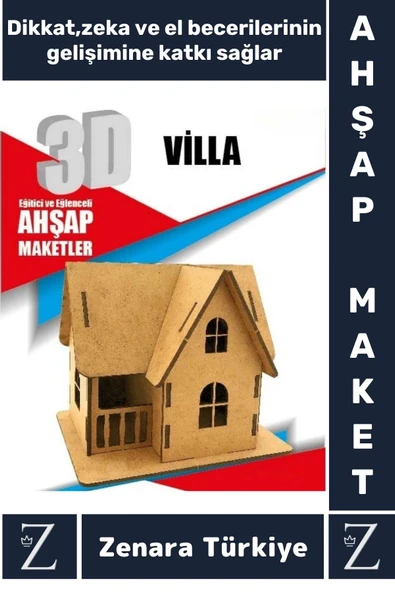Premium Görsel Zeka El Becerisi Geliştirici Boyanabilir Puzzle Oyun Dekoratif Demonte Ahşap 3D Maket ürün görseli 1
