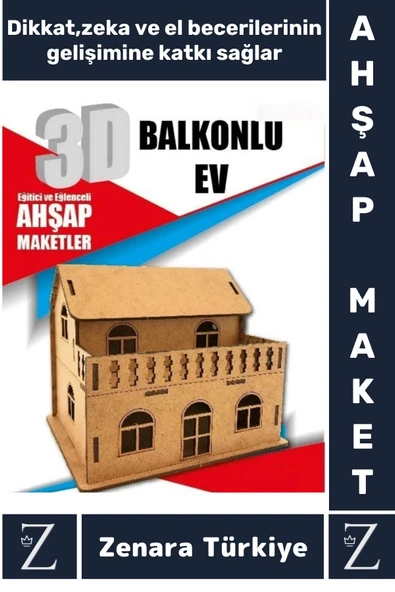 Premium Görsel Zeka El Becerisi Geliştirici Boyanabilir Puzzle Oyun Dekoratif Demonte Ahşap 3D Maket ürün görseli 1