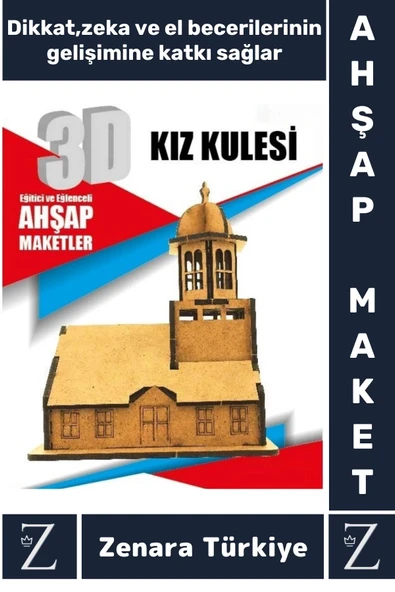Premium Görsel Zeka El Becerisi Geliştirici Boyanabilir Puzzle Oyun Dekoratif Demonte Ahşap 3D Maket ürün görseli 1