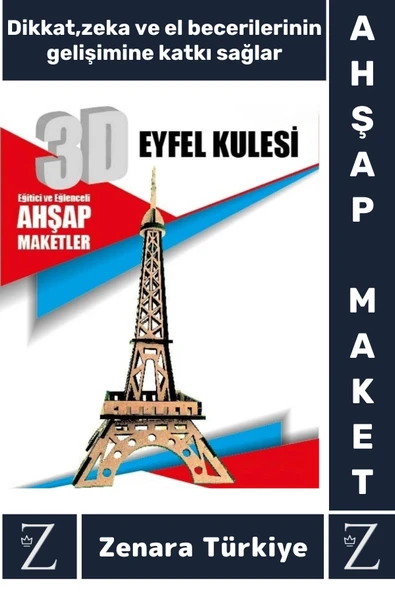 Premium Görsel Zeka El Becerisi Geliştirici Boyanabilir Puzzle Oyun Dekoratif Demonte Ahşap 3D Maket ürün görseli 1