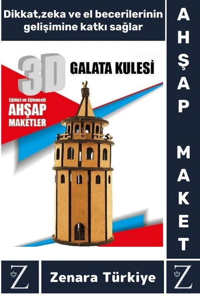 Premium Görsel Zeka El Becerisi Geliştirici Boyanabilir Puzzle Oyun Dekoratif Demonte Ahşap 3D Maket ürün görseli 1