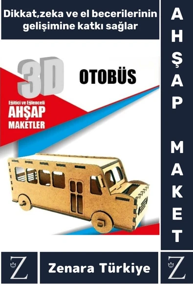 Premium Görsel Zeka El Becerisi Geliştirici Boyanabilir Puzzle Oyun Dekoratif Demonte Ahşap 3D Maket ürün görseli 1
