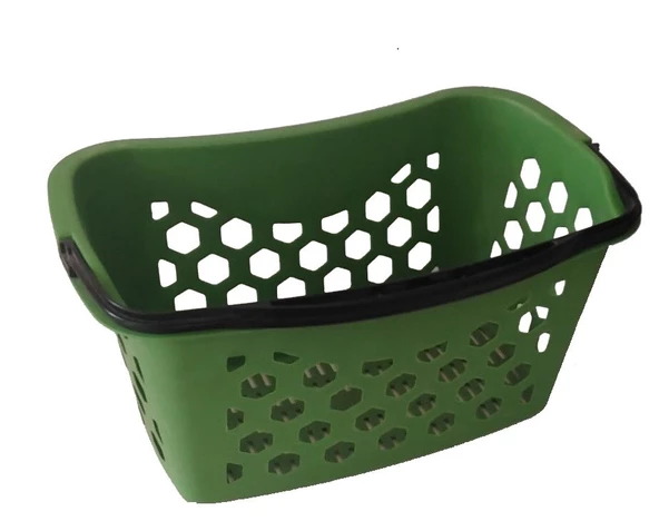 Fasulye Tipi Plastik Alışveriş Sepeti - Market El Sepeti  Yeşil ürün görseli 1