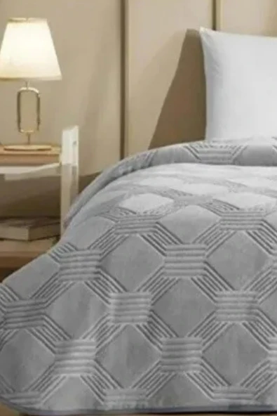 Özdilek Trendy Art Deco Gri Battaniye Tek Kişilik ürün görseli 1
