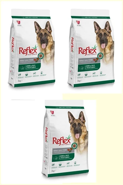 Reflex Kuzulu, Pirinçli ve Sebzeli Yüksek Kaliteli Köpek Maması 3 Kg* 3 ADET ürün görseli 1